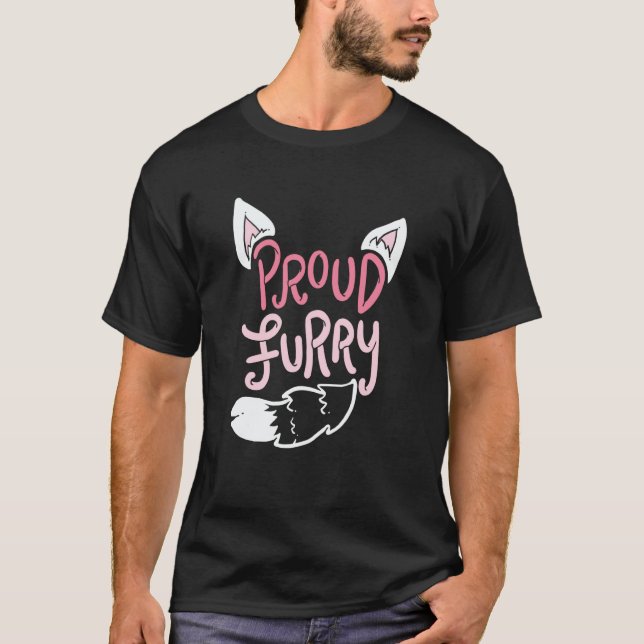 Proud Furry Tail and Ears Cosplay T-Shirt (Vorderseite)