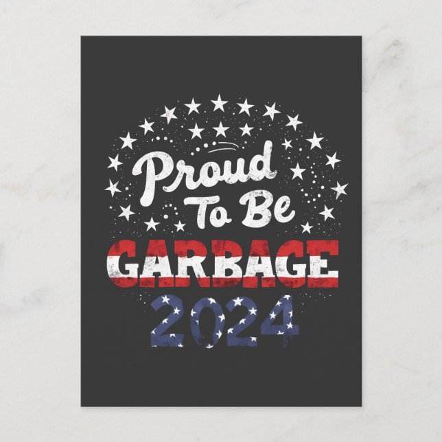 Proud Garbage Puerto Rico Latinos für Trump Einladungspostkarte (Vorderseite)