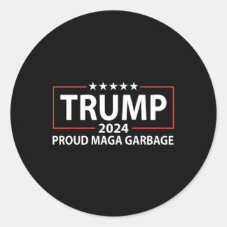 Proud Garbage Trump-Unterstützer 6 Runder Aufkleber