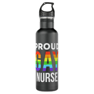 Proud Gay Nurse Pride Month LGBTQ Rainbow Edelstahlflasche