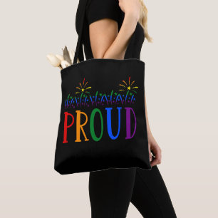 PROUD Gay Pride LGBT Fireworks Black