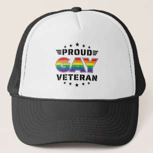 Proud Gay Veteran Pride Monat Veteran Tag Truckerkappe