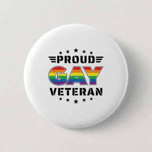 Proud Gay Veteran Pride Month Veteran Tag Button