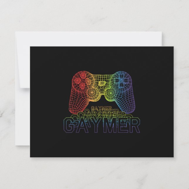 Proud Gaymer, Gay Pride Gaming RSVP Karte (Vorderseite)