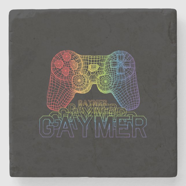 Proud Gaymer, Gay Pride Gaming Steinuntersetzer (Vorderseite)