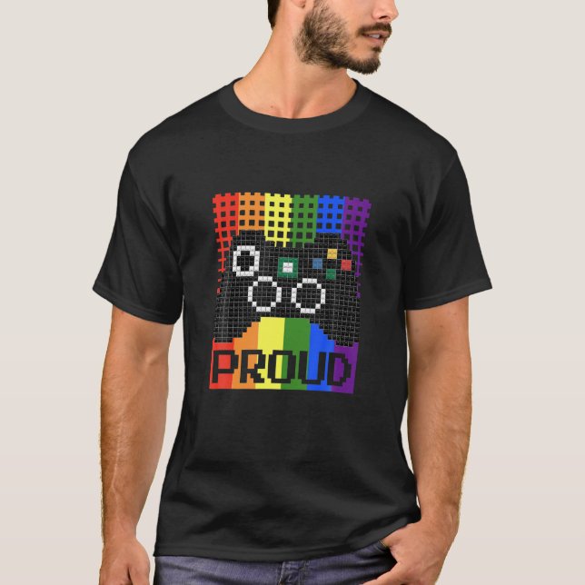Proud Gaymer Lgbtq LGBT Video Game Lover Gamer Gif T-Shirt (Vorderseite)