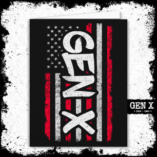 Proud Gen Xer Generation X American Flag Gen X Karte