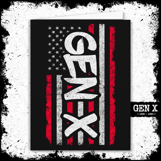 Proud Gen Xer Generation X American Flag Gen X Karte (Von Creator hochgeladen)