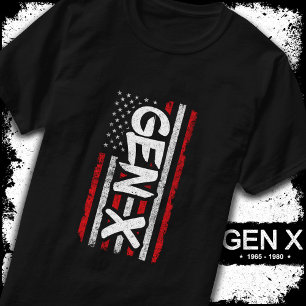 Proud Gen Xer Generation X American Flag Gen X T-Shirt