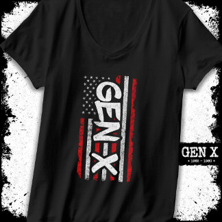 Proud Gen Xer Generation X American Flag Gen X T-Shirt