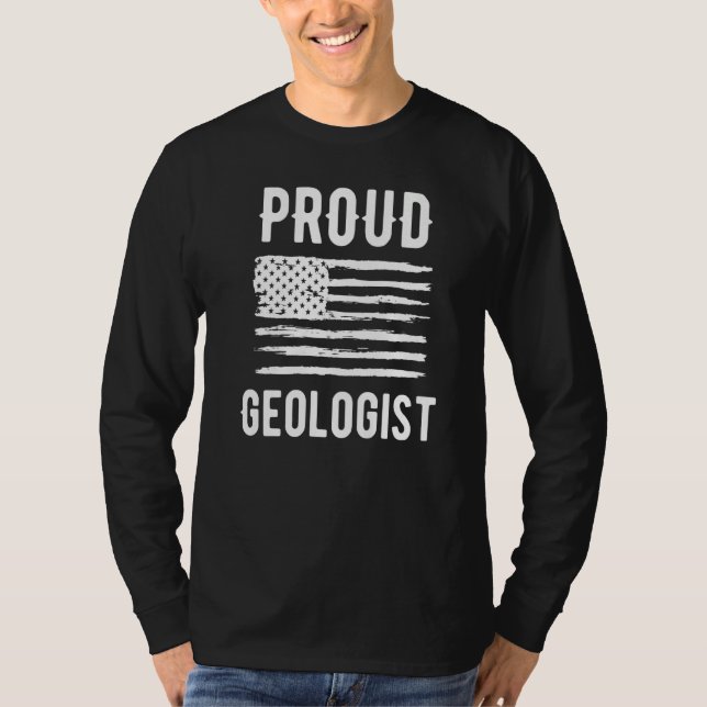 Proud Geologist Profession American Flag Premium T-Shirt (Vorderseite)