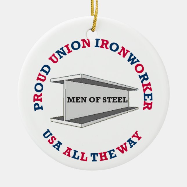 Proud Gewerkschaft Ironworker Keramikornament (Vorne)