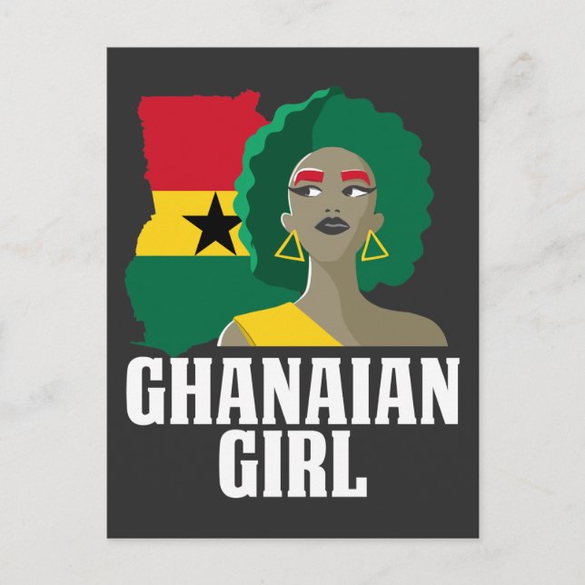 Proud Ghana Girl Flag West African Postkarte (Vorderseite)