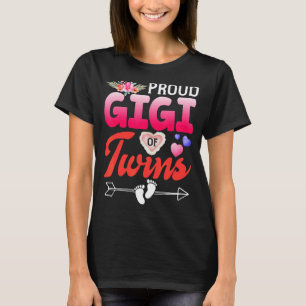 Proud Gigi von Twins florale Oma Happy Mother T-Shirt
