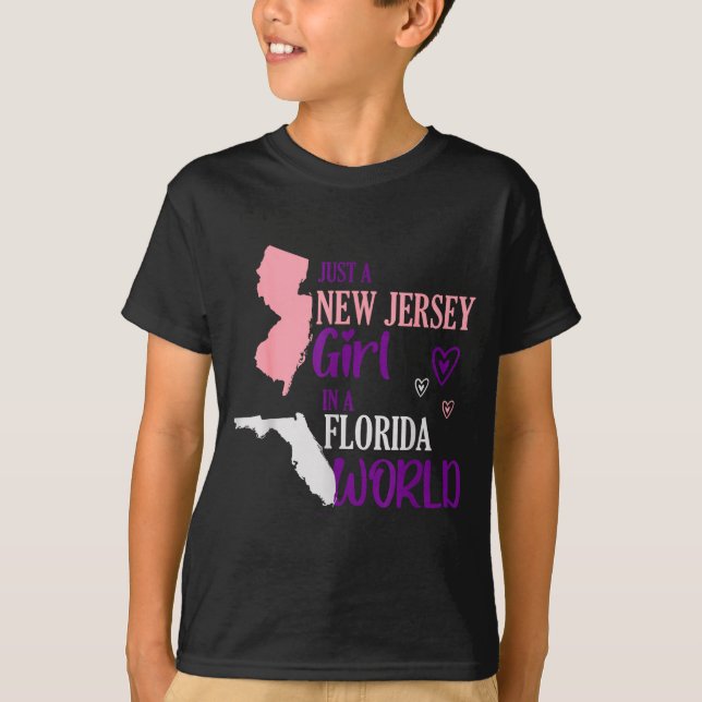 Proud Girl Design Just A New Jersey Girl In A Flor T-Shirt (Vorderseite)