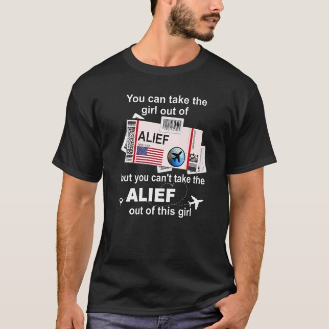 Proud Girl From Alief Boarding Pass  Flight Ticket T-Shirt (Vorderseite)