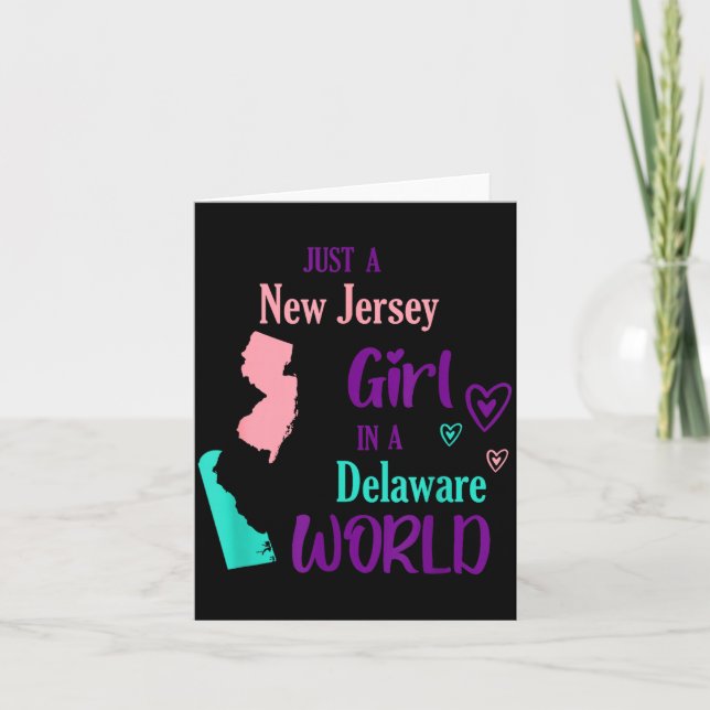 Proud Girl Just A New Jersey Girl In A Delaware Wo Karte (Vorderseite)