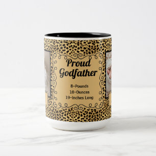 Proud GodVater Cheetah Animal Print Baby Foto Zweifarbige Tasse