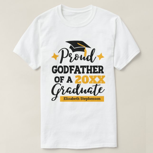 Proud Godvater der Graduiertenfamilie passend T-Shirt (Design vorne)