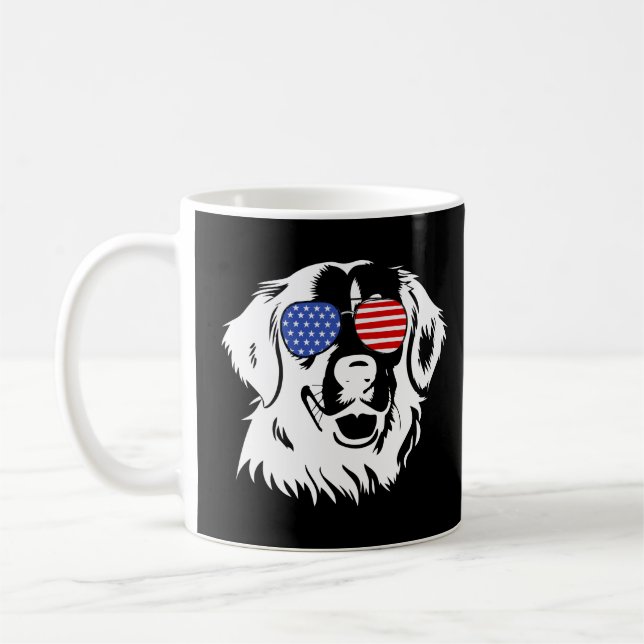 Proud Golden Retriever American Flag Sonnenbrille Kaffeetasse (Links)
