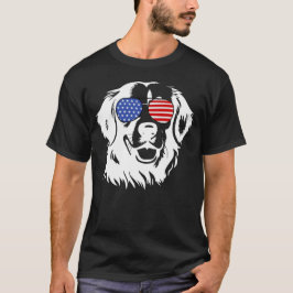 Proud Golden Retriever American Flag Sonnenbrille T-Shirt