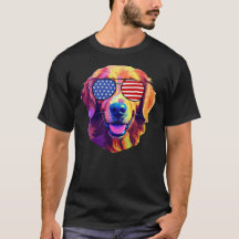 Proud Golden Retriever American Flag Sonnenbrille
