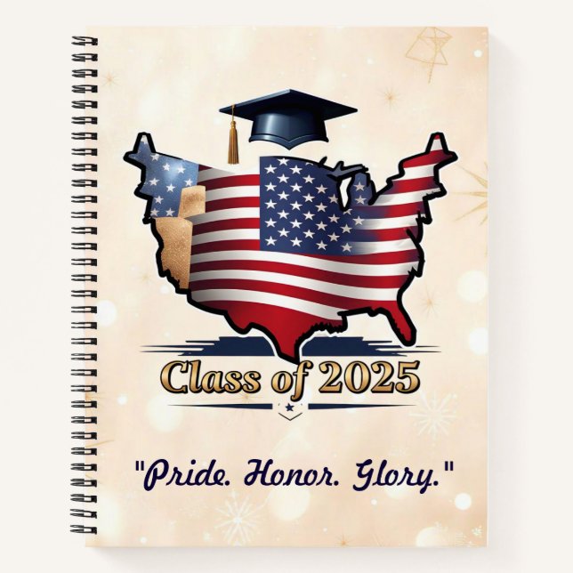 "Proud Graduate USA Style" Notizbuch (Vorderseite)