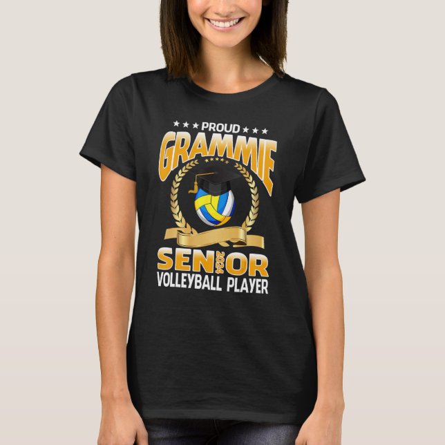 Proud Grammie Senior 2024 Volleyball Player Gradua T-Shirt (Vorderseite)