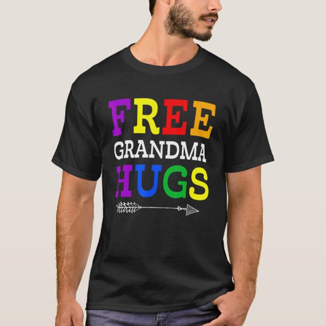 Proud Grandma Lgbtq Grandma Hugs Rainbow Lgbt T-Shirt (Vorderseite)