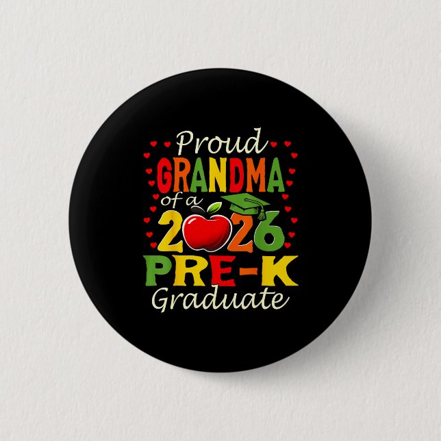 Proud grandma of 2026 pre-k graduate mothers day button (Vorderseite)