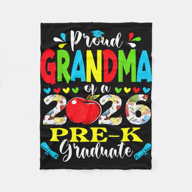 Proud grandma of 2026 pre-k graduate mothers day fleecedecke (Vorderseite)