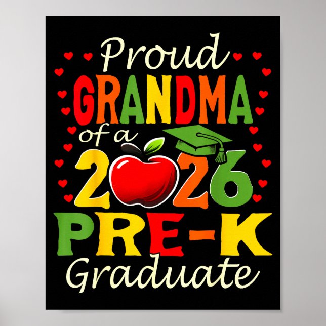 Proud grandma of 2026 pre-k graduate mothers day poster (Vorne)