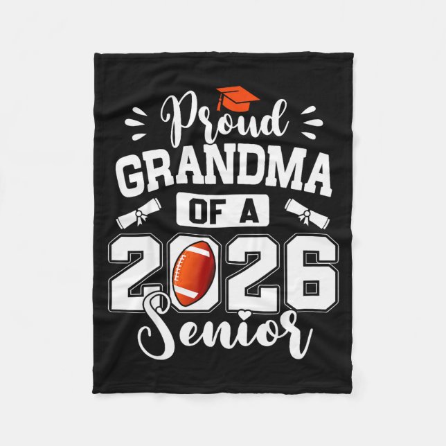 Proud Grandma Of A 2026 Senior Football Graduation Fleecedecke (Vorderseite)