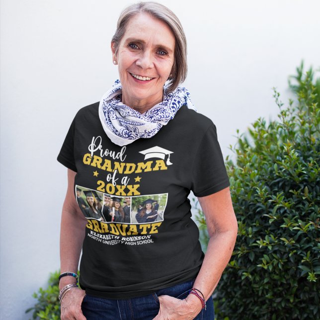 Proud Grandma of the Graduate Photo collage T-Shirt (Von Creator hochgeladen)