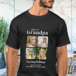 Proud GRANDMPA Modernes 4 Foto Abschluss T-Shirt<br><div class="desc">Herzlichen Glückwunsch zu Ihrem Enkelkind's Abschluss! Als stolzer Großvater verdienen Sie es, Ihre Liebe und Unterstützung mit einem personalisierten T - Shirt zu zeigen. Dieses Retro-moderne Design verfügt über eine Collage aus Foto, in der vier Ihrer bevorzugten Erinnerungen mit Ihrem Absolvent präsentiert werden. Dieses Shirt ist für alle Senioren, die...</div>
