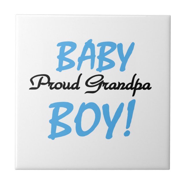 Proud Grandpa Baby Boy T - Shirt und Geschenke Fliese (Vorderseite)