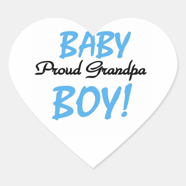 Proud Grandpa Baby Boy T - Shirt und Geschenke Herz-Aufkleber (Vorderseite)