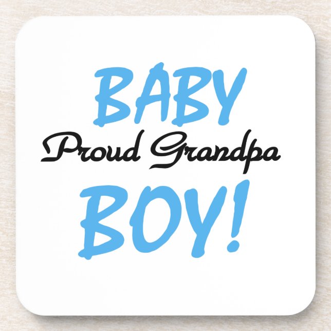 Proud Grandpa Baby Boy T - Shirt und Geschenke Untersetzer (Vorderseite)