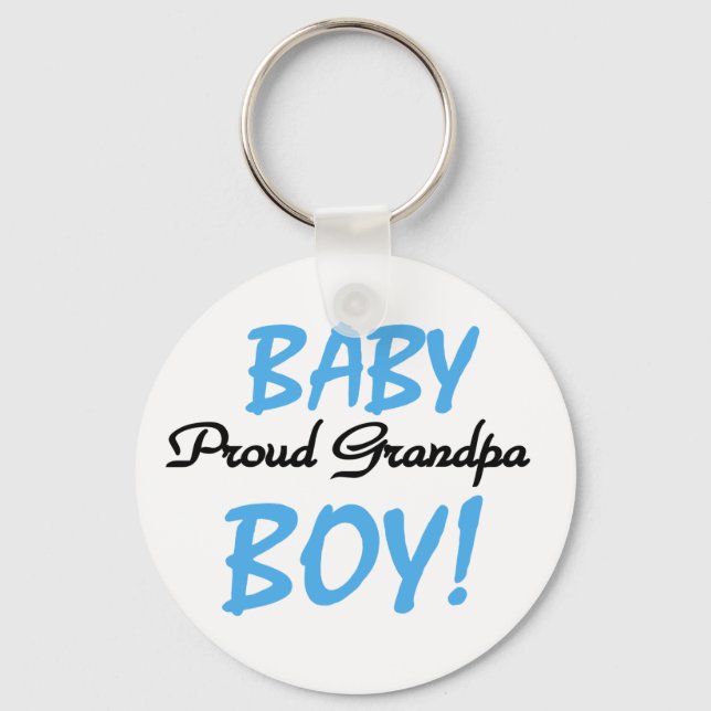 Proud Grandpa Baby Boy Tshirts und Geschenke Schlüsselanhänger (Vorderseite)