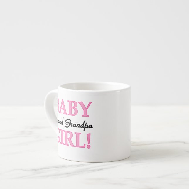 Proud Grandpa Baby Girl Geschenke Espressotasse (Vorderseite Links)