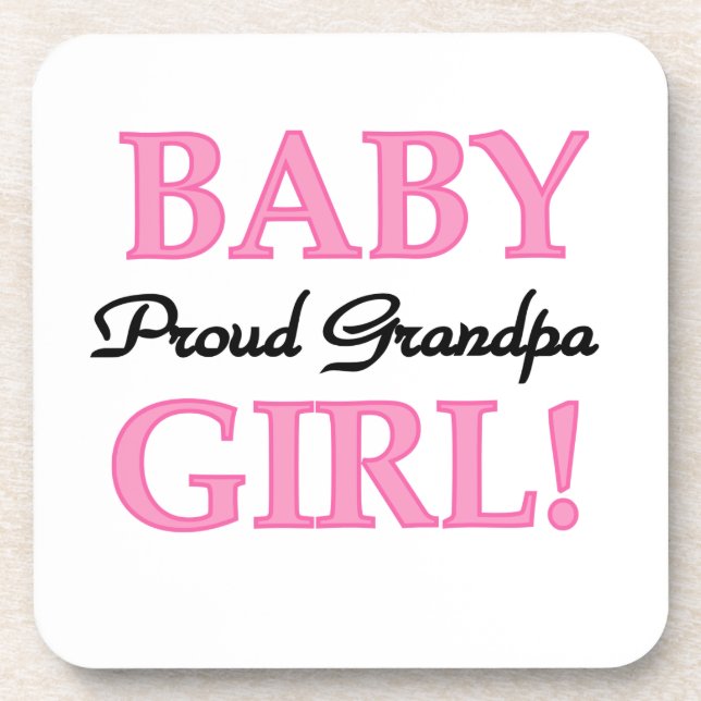 Proud Grandpa Baby Girl Geschenke Getränkeuntersetzer (Vorderseite)