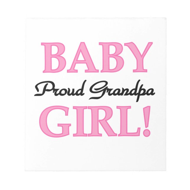 Proud Grandpa Baby Girl Geschenke Notizblock (Vorderseite)