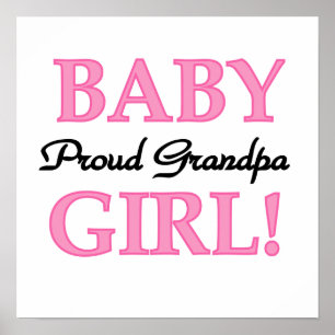 Proud Grandpa Baby Girl Geschenke Poster