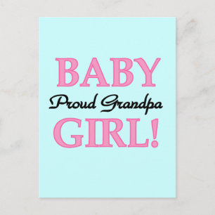Proud Grandpa Baby Girl T - Shirt und Geschenke Postkarte