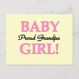 Proud Grandpa Baby Girl T - Shirt und Geschenke Postkarte