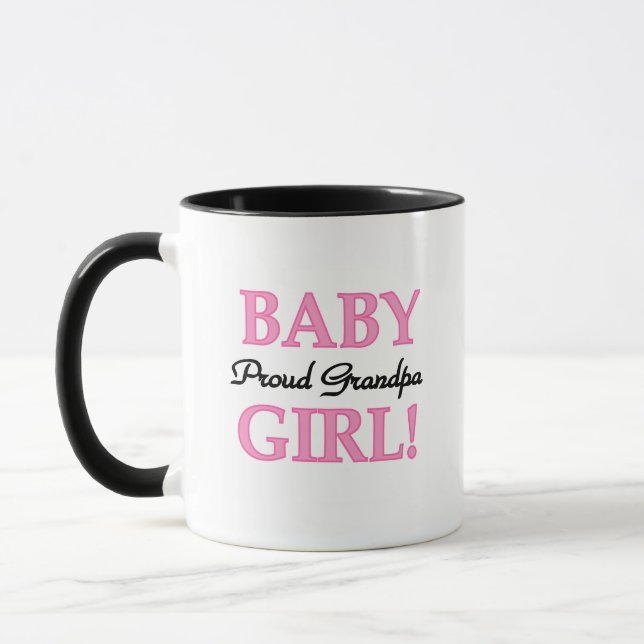 Proud Grandpa Baby Girl T - Shirt und Geschenke Tasse (Links)