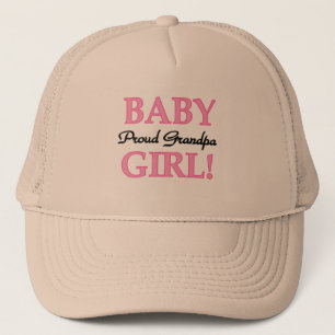 Proud Grandpa Baby Girl T - Shirt und Geschenke Truckerkappe