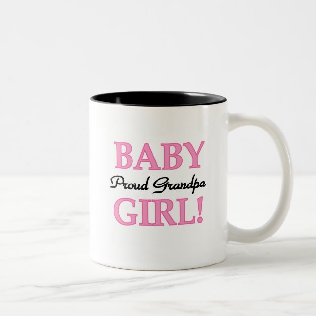 Proud Grandpa Baby Girl T - Shirt und Geschenke Zweifarbige Tasse (Rechts)