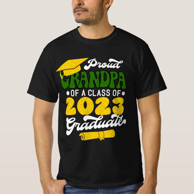 Proud GRANDPA einer Klasse von 2023 Graduate Gold T-Shirt (Vorderseite)