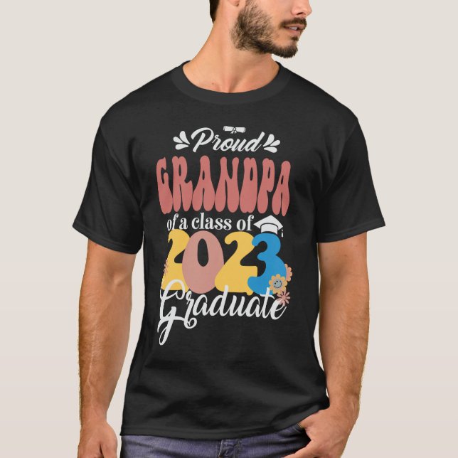 Proud GRANDPA einer Klasse von 2023 Graduate Retro T-Shirt (Vorderseite)